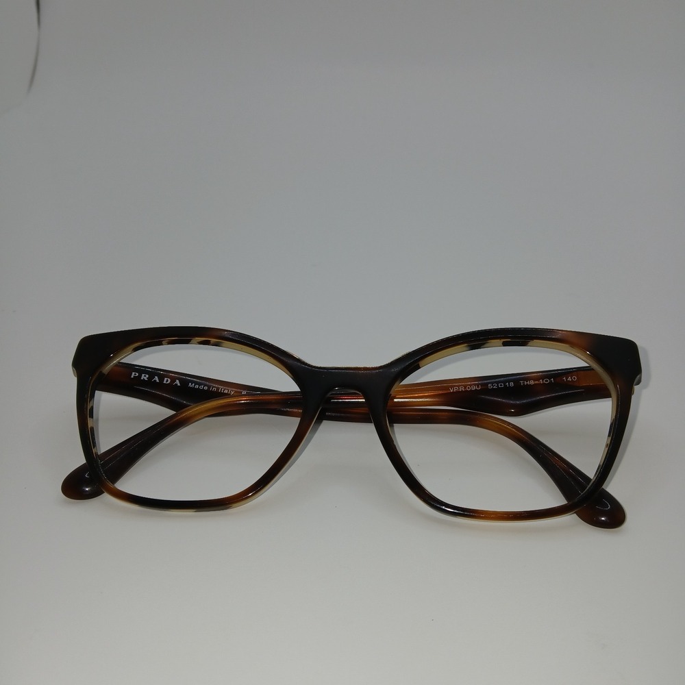 Prada Milano VPR 09U Womens Eyeglasses Frame Dark Tortoise Shell 52-18-140 mm